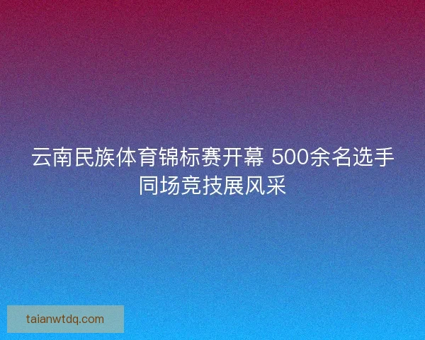 云南民族体育锦标赛开幕 500余名选手同场竞技展风采