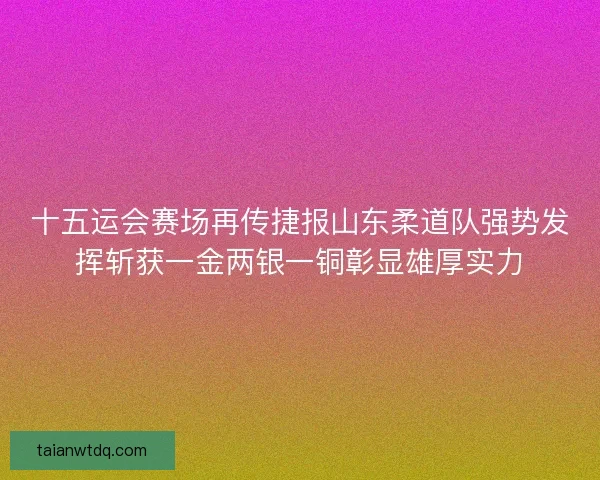 十五运会赛场再传捷报山东柔道队强势发挥斩获一金两银一铜彰显雄厚实力